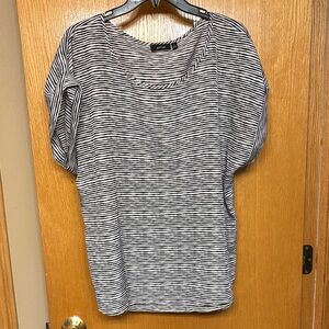 5 for $25 Apt. 9 Black and White Striped Short Sleeve Top